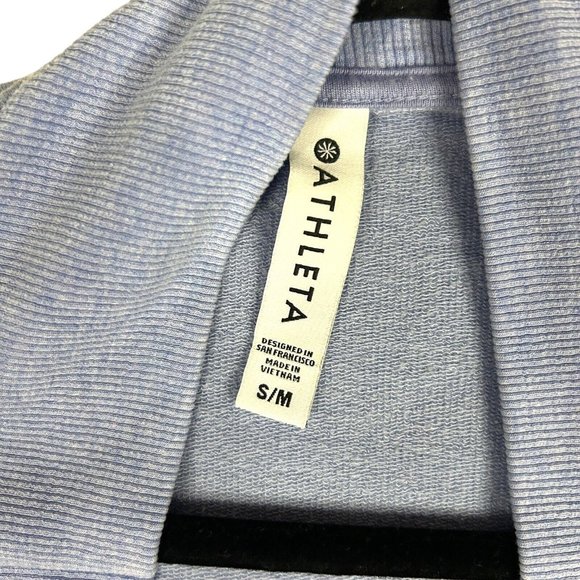 ATHLETA Womens S/M Studio Workout Lotus Wrap Blue Heather Open Front Cardigan - Picture 4 of 8